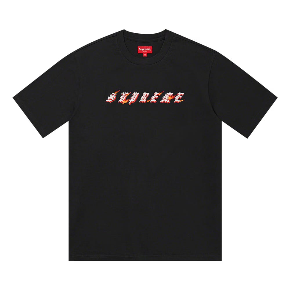 Supreme Flames Shorts-Sleeve Top Black