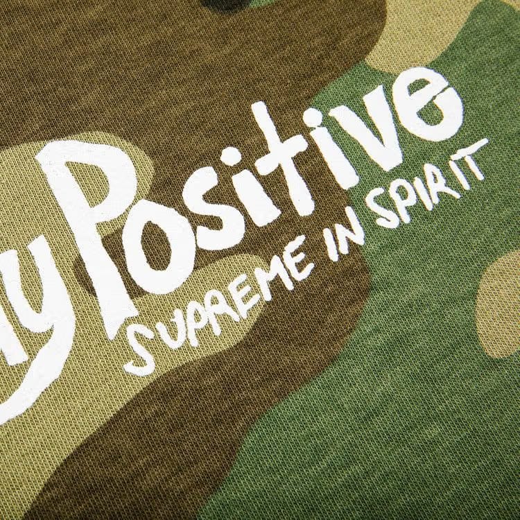 Supreme Stay Positive T-Shirt Woodland Camo