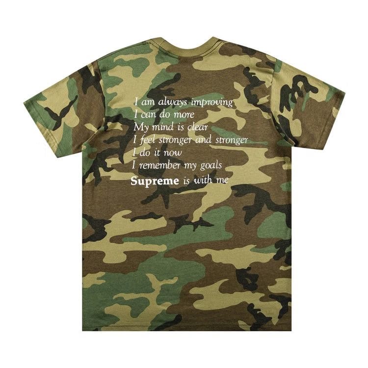 Supreme Stay Positive T-Shirt Woodland Camo