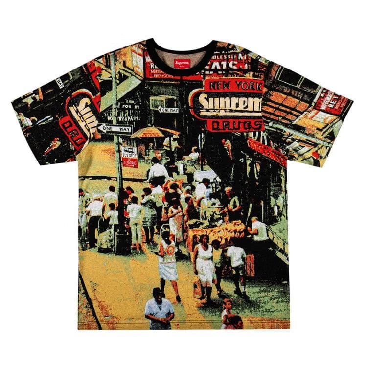 Supreme Street Scene Jacquard Shorts-Sleeve Top Multicolor