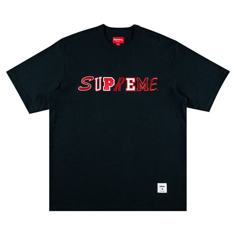 Supreme Collage Logo Shorts-Sleeve Top Navy