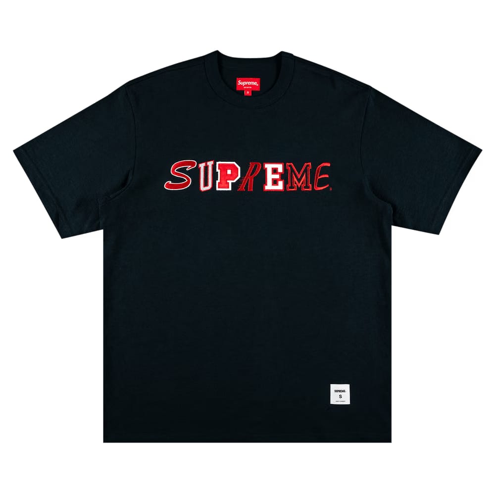 Supreme Collage Logo Shorts-Sleeve Top Navy