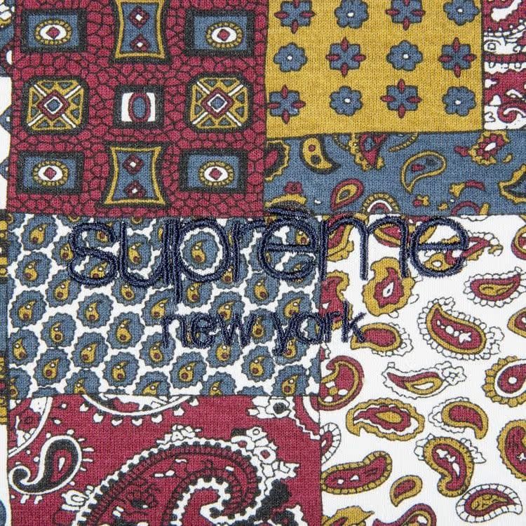 Supreme Patchwork Paisley Shorts-Sleeve Top Red