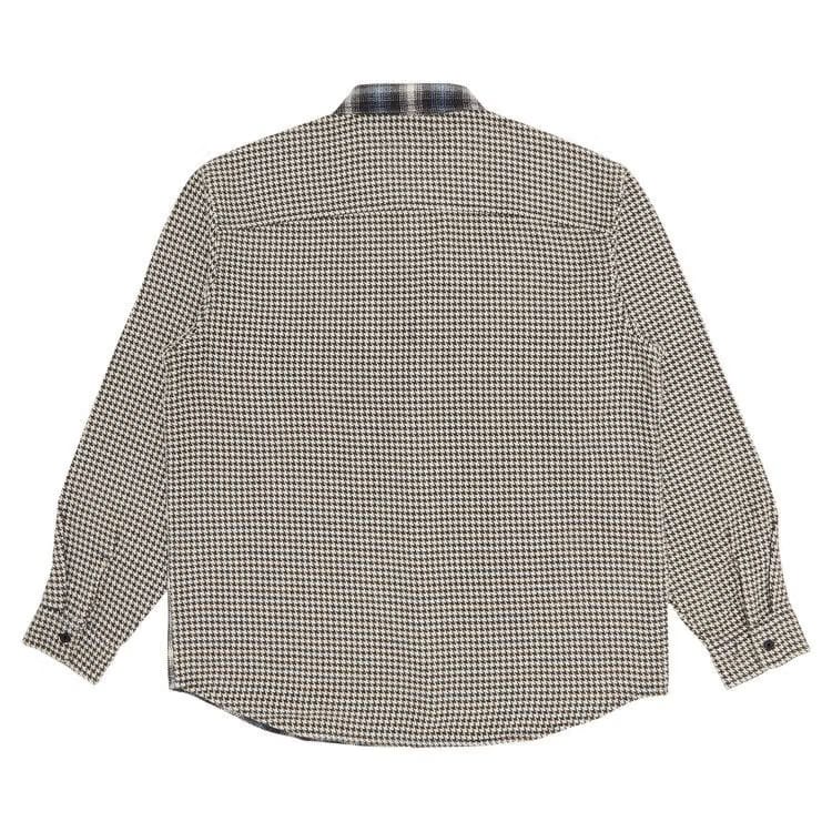 Supreme Houndstooth Plaid Flannel Shirt Navy