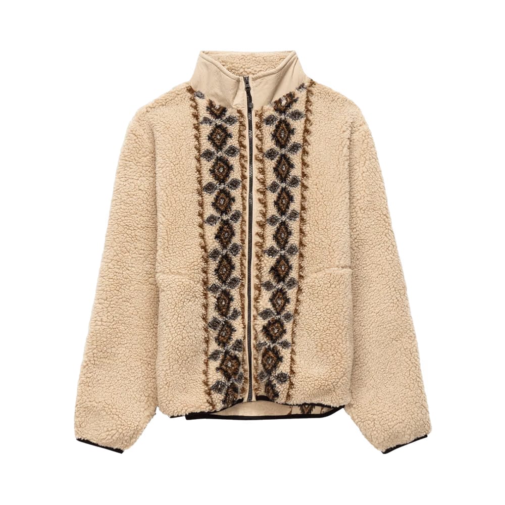 Stussy Lima Jacquard Sherpa Jacket Beige