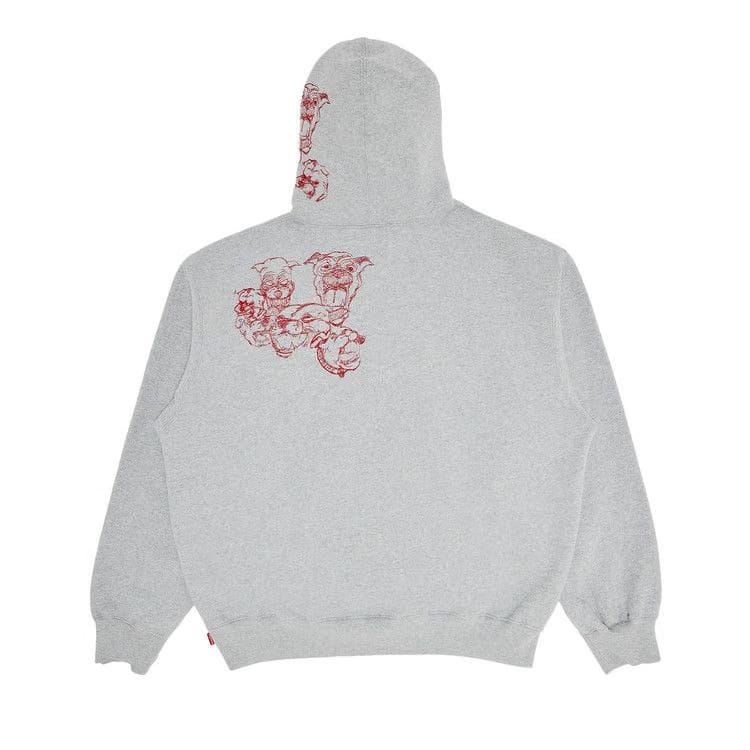Supreme Pitbulls Embroidered Hoodie Heather Grey
