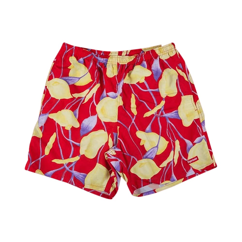 Supreme Nylon Water Shorts Red Floral