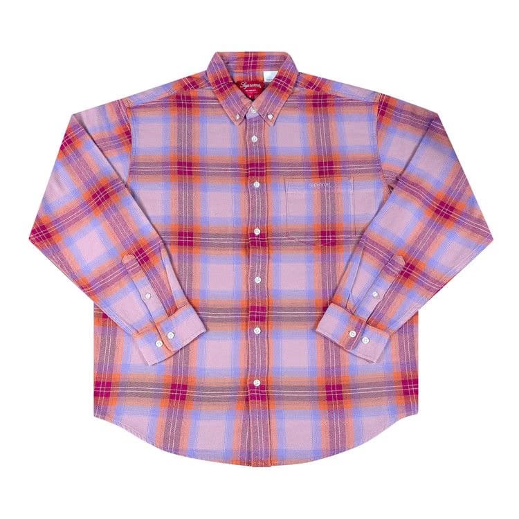 Supreme Brushed Plaid Flannel Shirt Pink