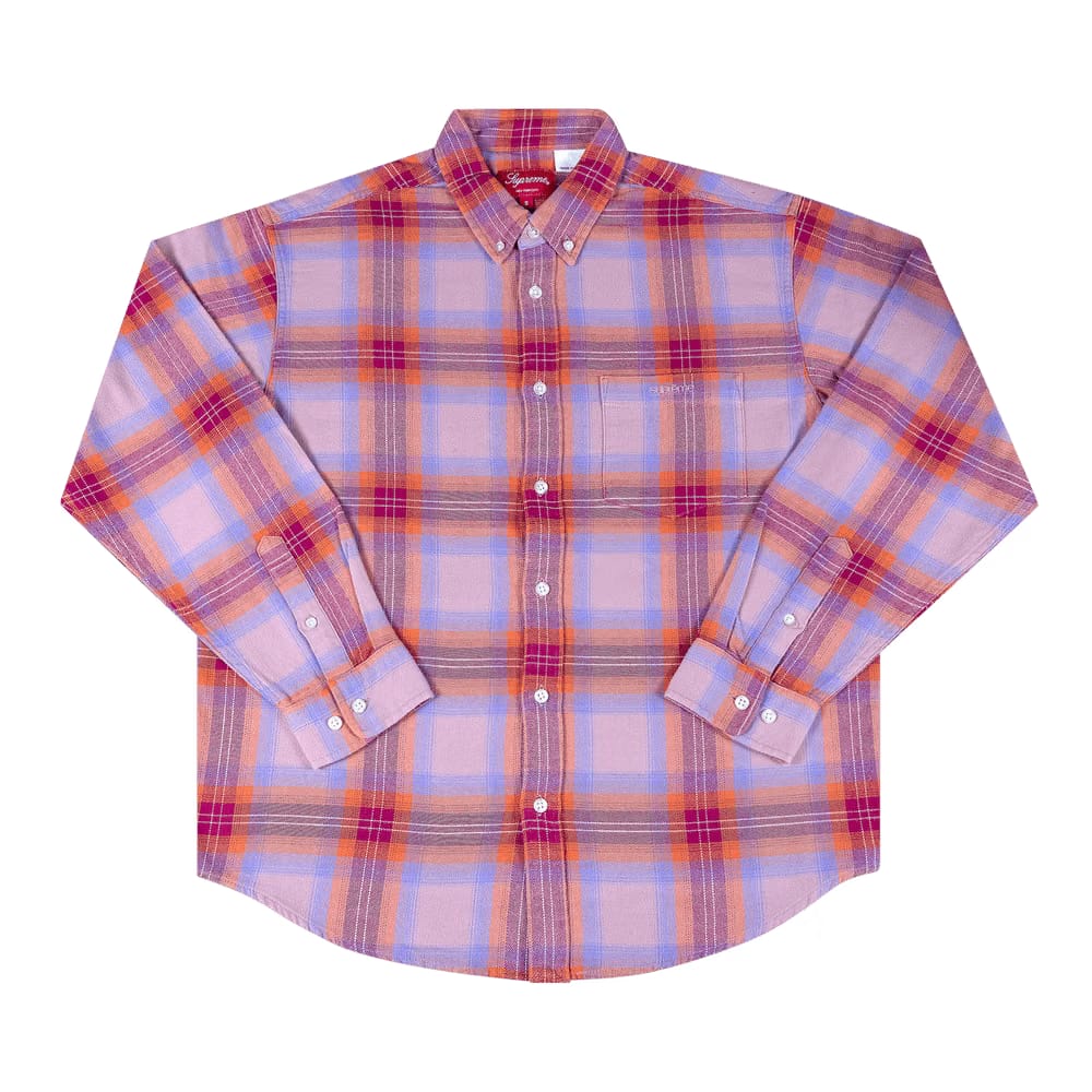 Supreme Brushed Plaid Flannel Shirt Pink