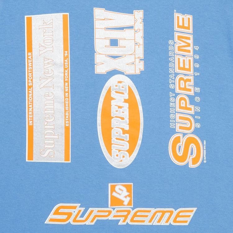Supreme Multi Logos T-Shirt Dusty Light Royal