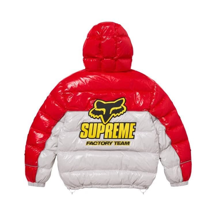 Supreme x Fox Racing Shiny Down Puffer Jacket White