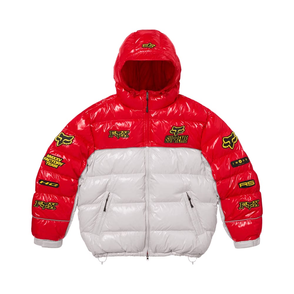 Supreme x Fox Racing Shiny Down Puffer Jacket White