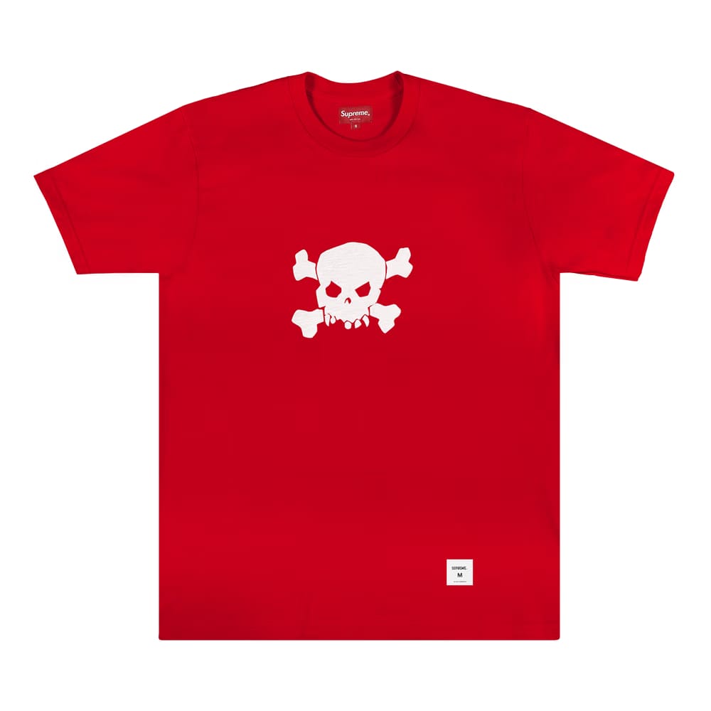 Supreme Skull Shorts-Sleeve Top Red