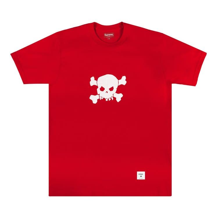 Supreme Skull Shorts-Sleeve Top Red