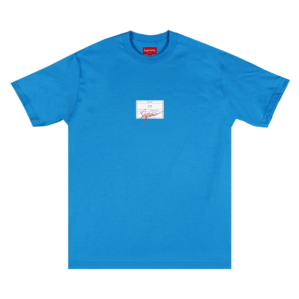 Supreme Signature Label Shorts-Sleeve Top Bright Blue