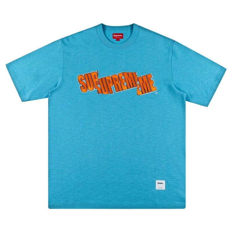 Supreme Cut Logo Shorts-Sleeve Top Bright Blue