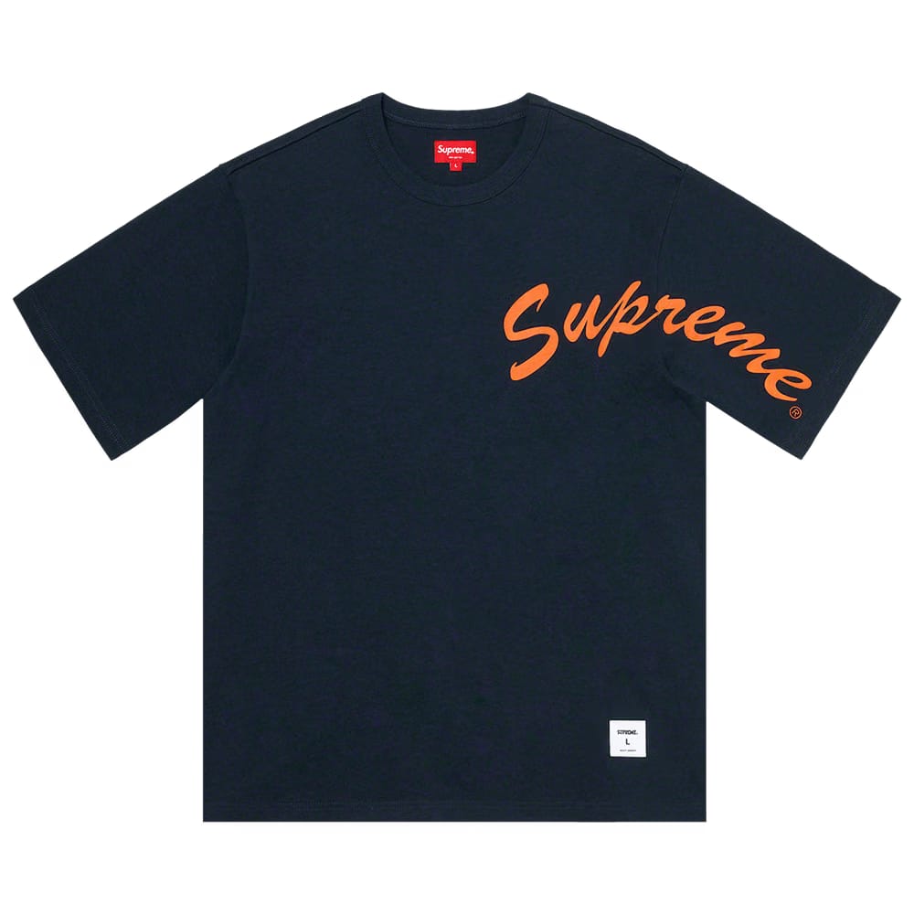 Supreme Shoulder Arc Shorts-Sleeve Top Navy