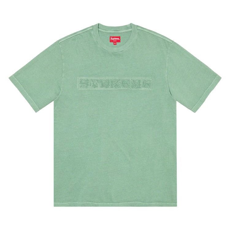 Supreme Embossed Vines Shorts-Sleeve Top Sage
