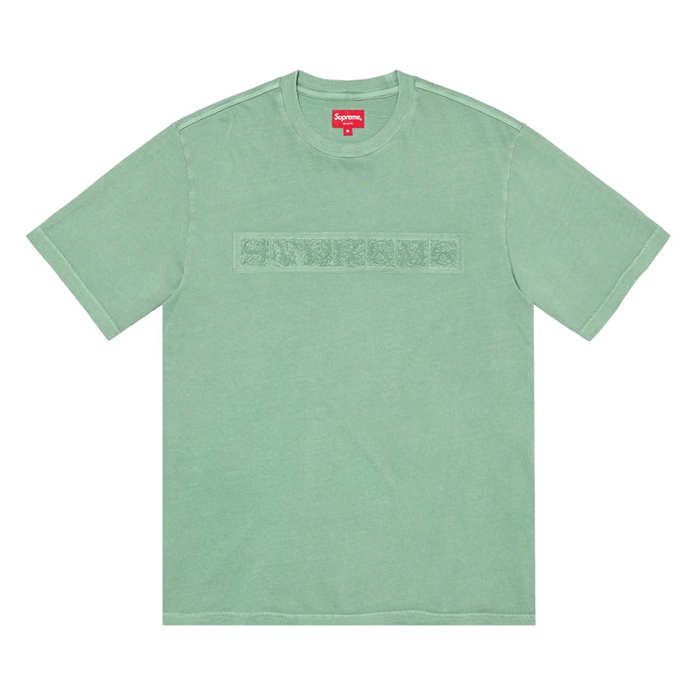 Supreme Embossed Vines Shorts-Sleeve Top Sage