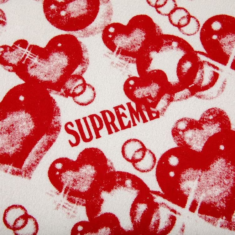 Supreme Hearts Shorts-Sleeve Top White