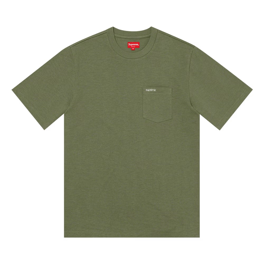 Supreme Shorts-Sleeve Pocket T-Shirt Light Olive