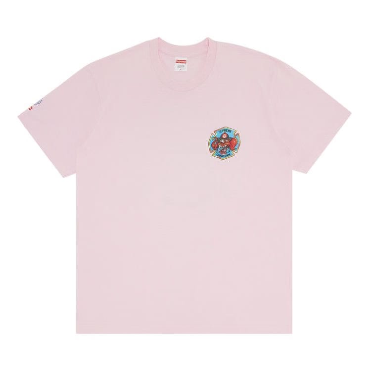 Supreme FDNY Engine 9 T-Shirt Light Pink