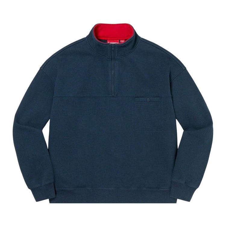 Supreme Washed Half Zip Pullover Navy