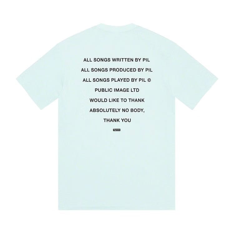 Supreme x PiL T-Shirt Pale Blue