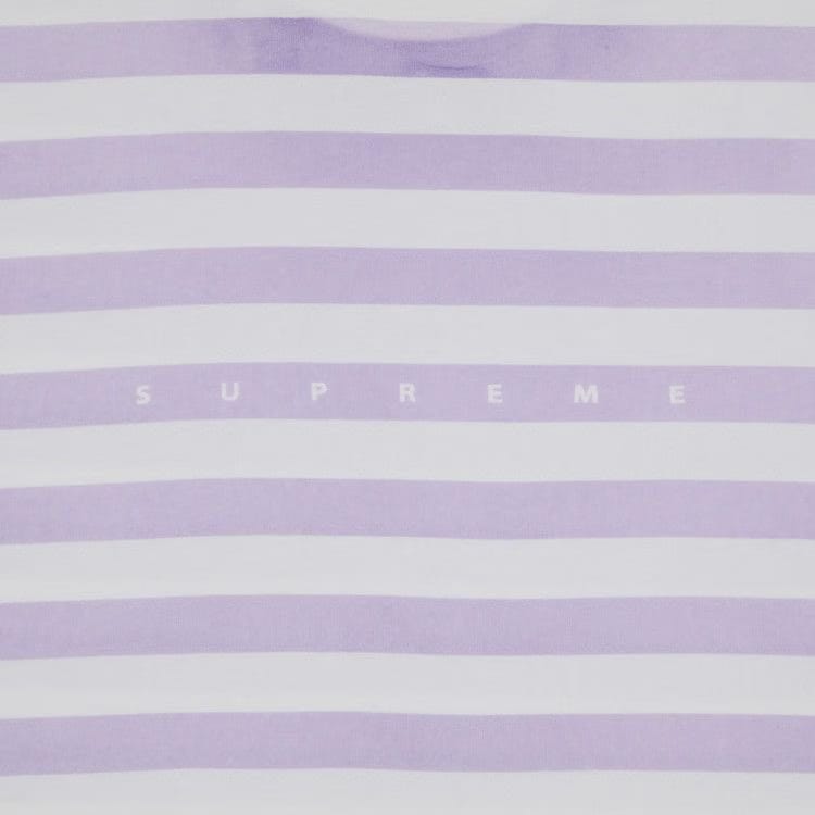Supreme Overprint Stripe Shorts-Sleeve Top Lavender