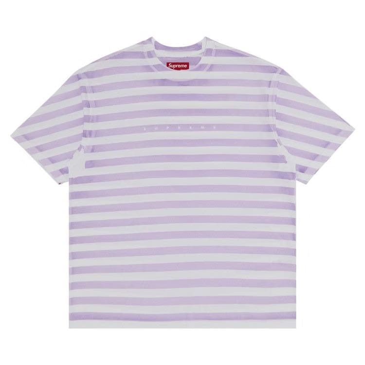 Supreme Overprint Stripe Shorts-Sleeve Top Lavender
