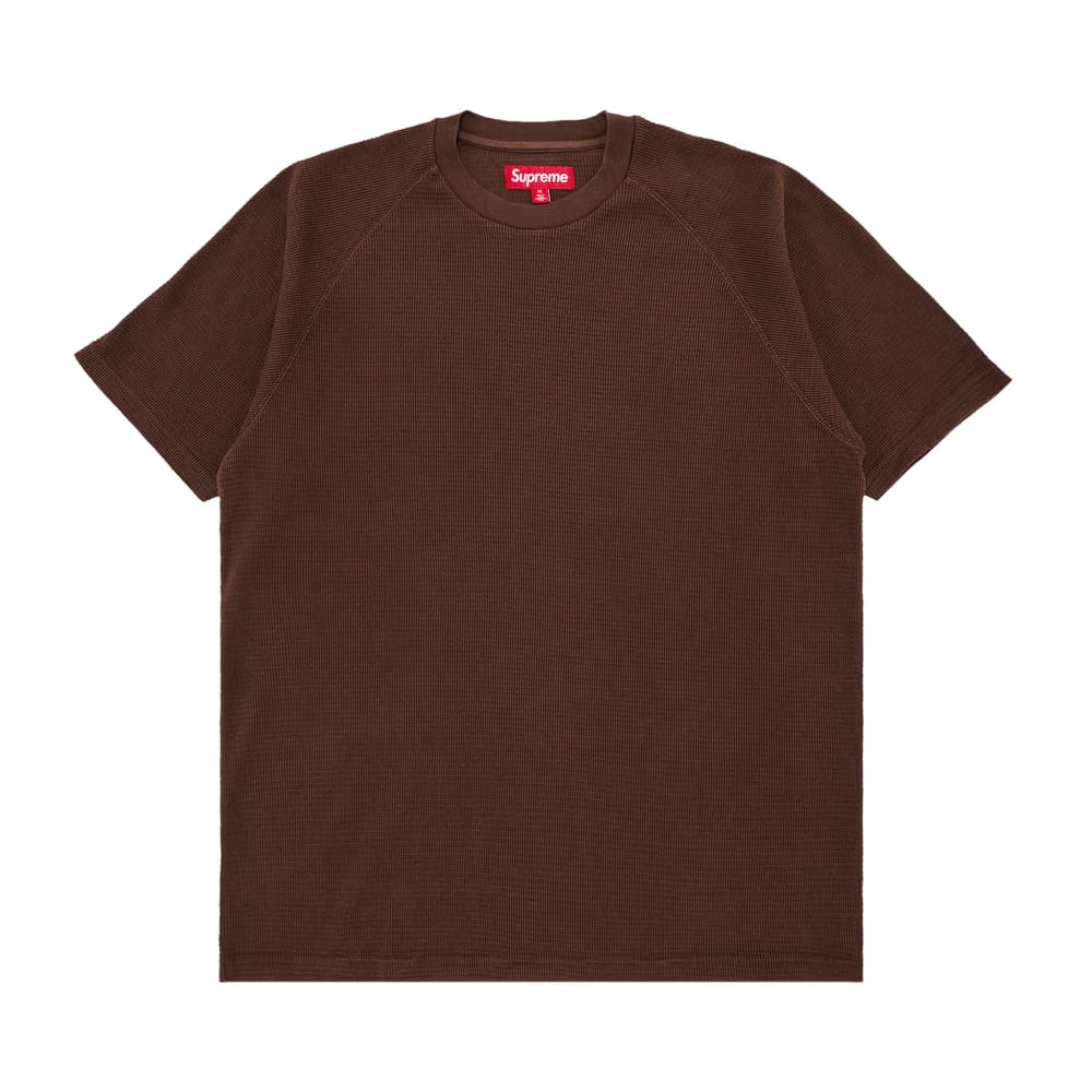 Supreme Stencil Thermal Shorts-Sleeve Top Brown