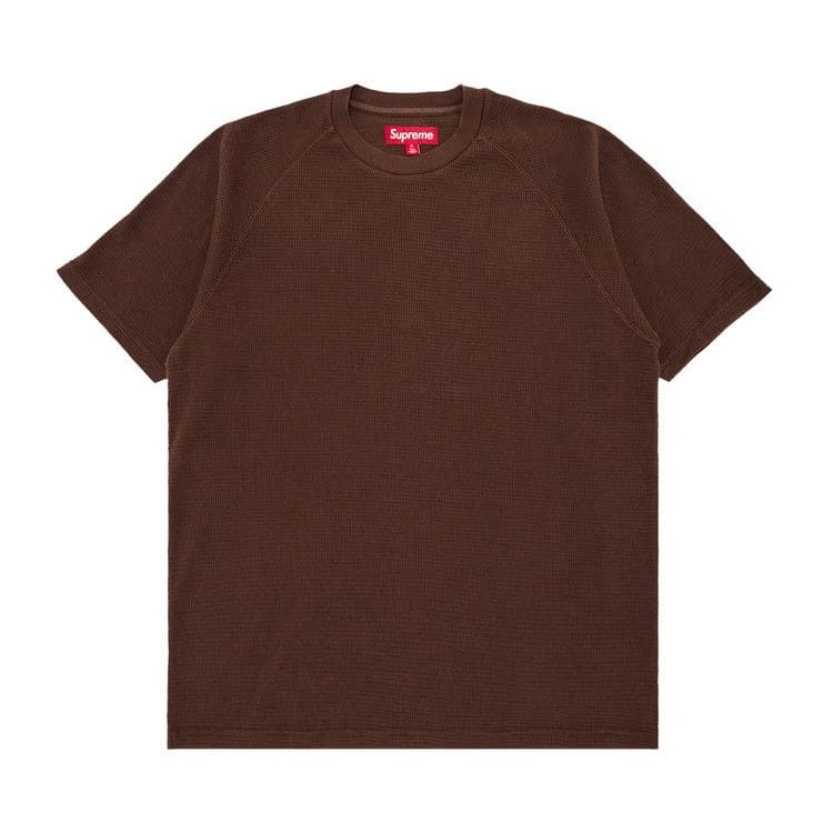 Supreme Stencil Thermal Shorts-Sleeve Top Brown