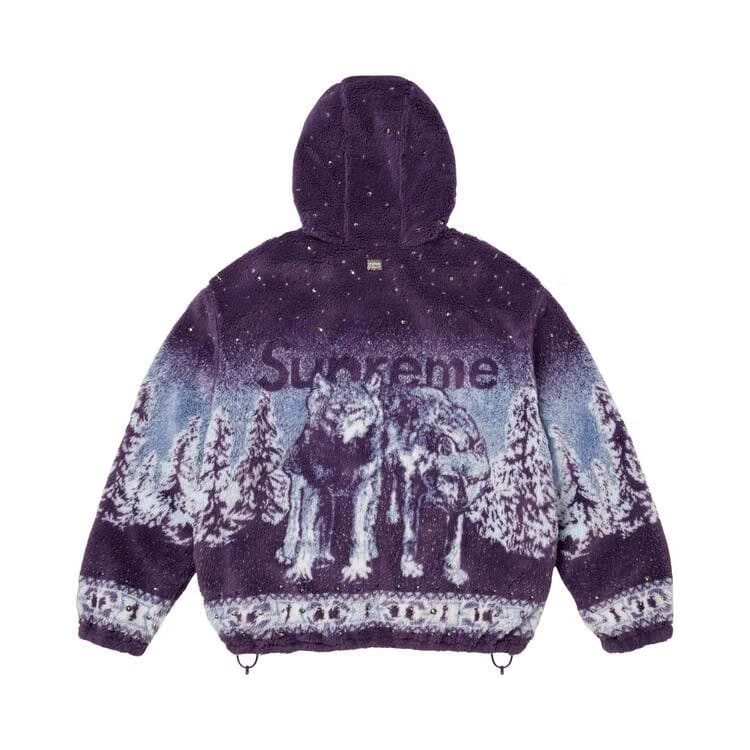 Supreme x B.B. Simon Reversible Hooded Fleece Jacket Purple