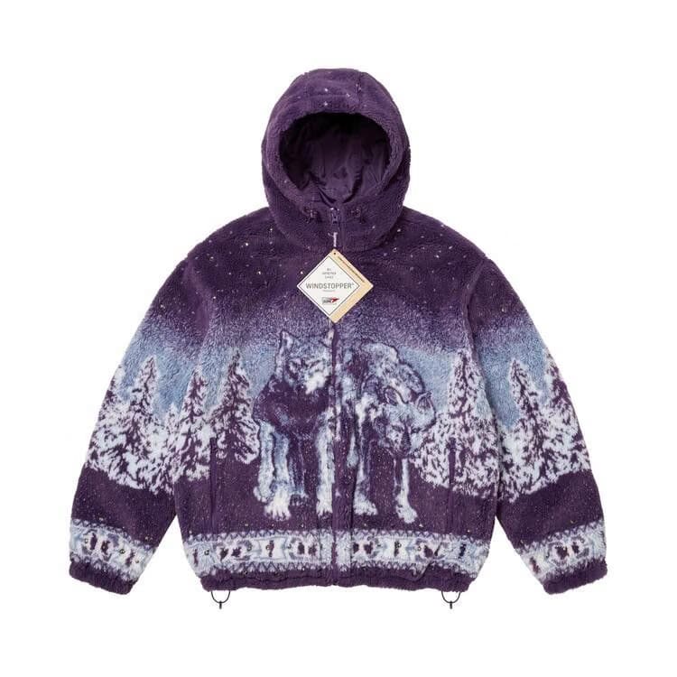 Supreme x B.B. Simon Reversible Hooded Fleece Jacket Purple