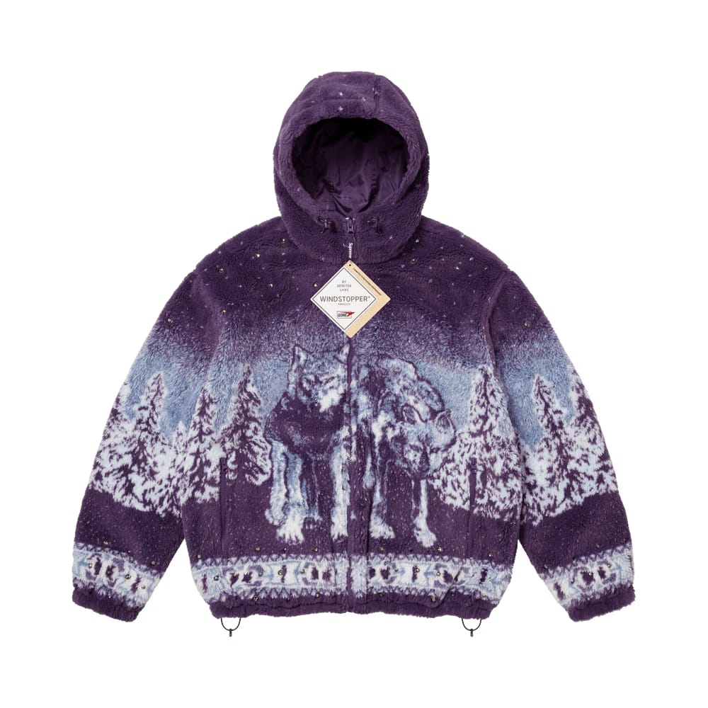 Supreme x B.B. Simon Reversible Hooded Fleece Jacket Purple