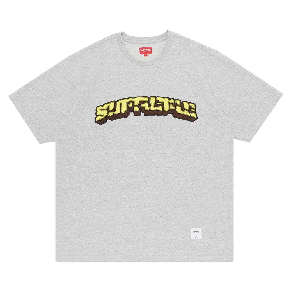 Supreme Block Arc Shorts-Sleeve Top Heather Grey