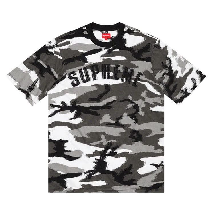 Supreme Intarsia Camo Shorts-Sleeve Top Snow Camo