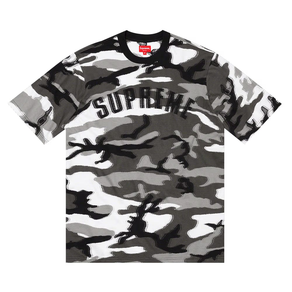 Supreme Intarsia Camo Shorts-Sleeve Top Snow Camo