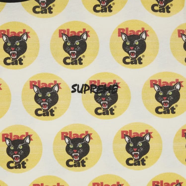 Supreme Black Cat Shorts-Sleeve Top Multicolor