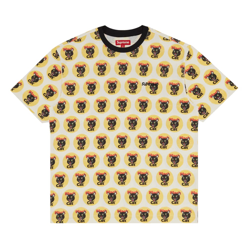 Supreme Black Cat Shorts-Sleeve Top Multicolor