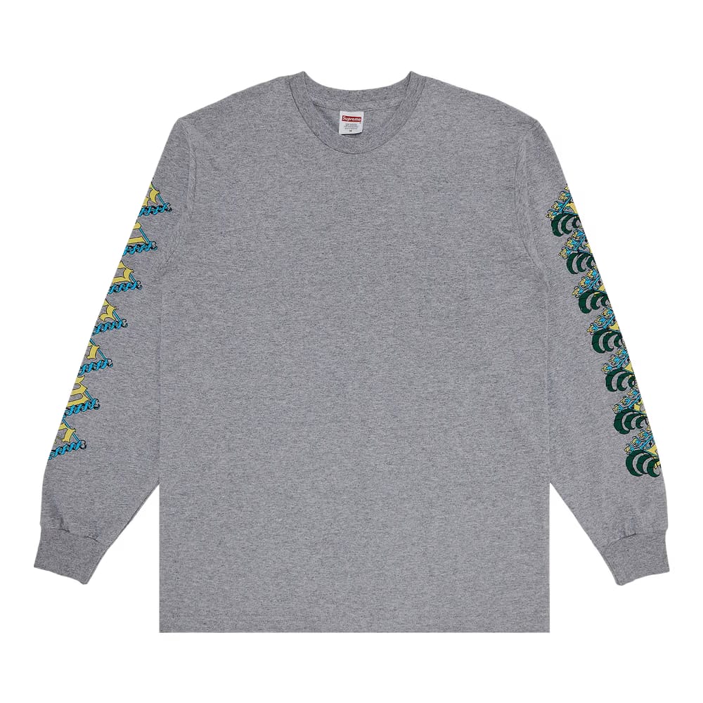 Supreme Strawberries Long-Sleeve T-Shirt Heather Grey