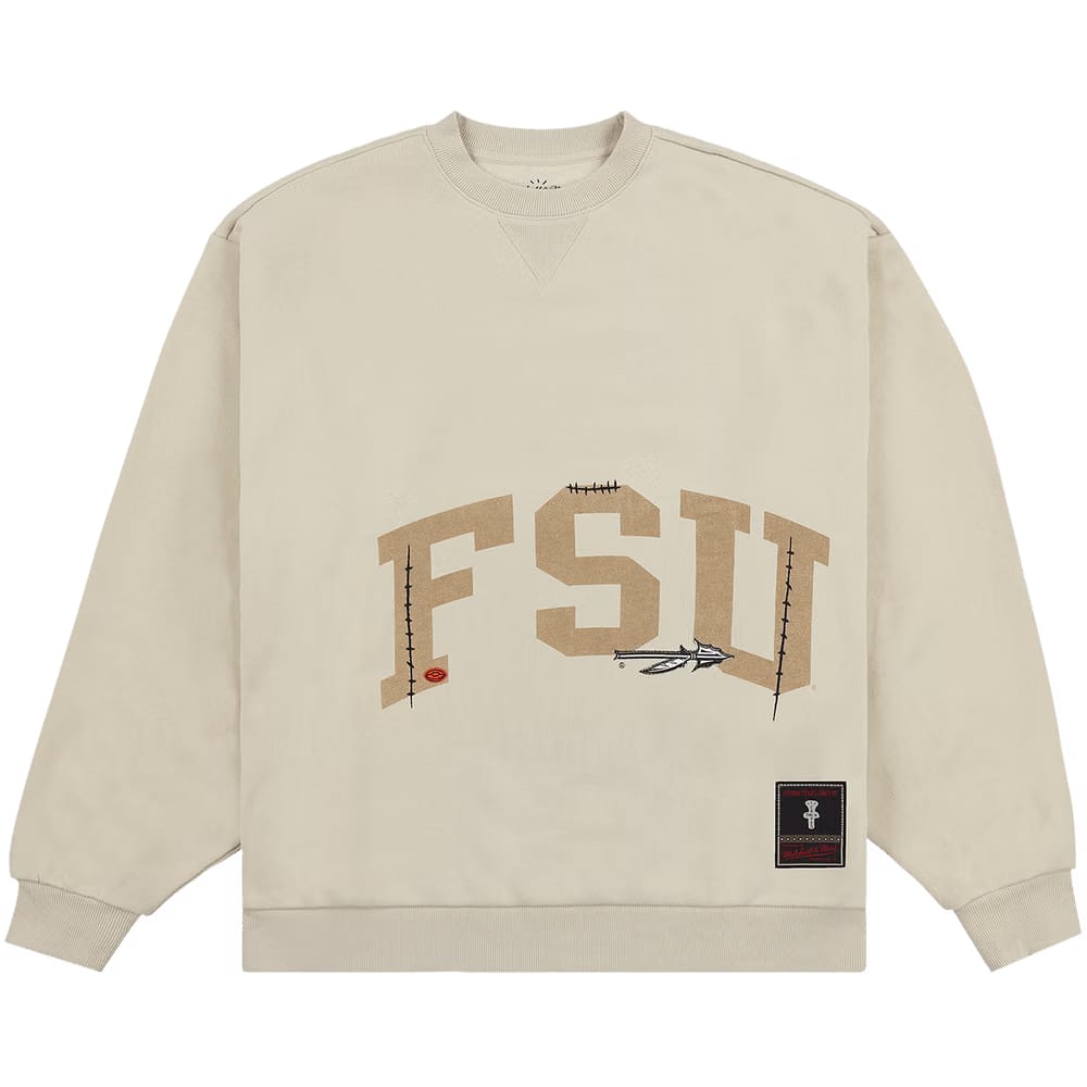 Cactus Jack by Travis Scott x Mitchell & Ness Florida State University Crewneck Tan