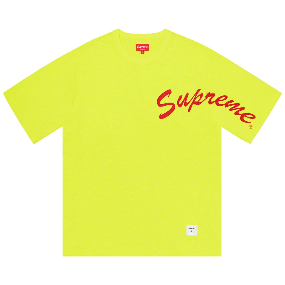 Supreme Shoulder Arc Shorts-Sleeve Top Fluorescent Yellow