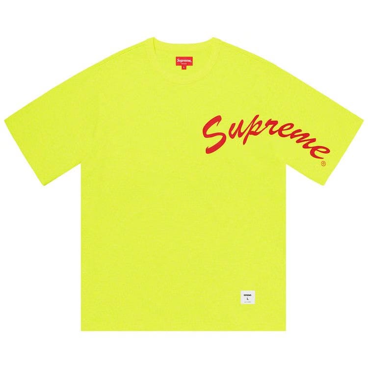 Supreme Shoulder Arc Shorts-Sleeve Top Fluorescent Yellow