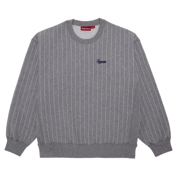 Supreme Pinstripe Crewneck Heather Grey