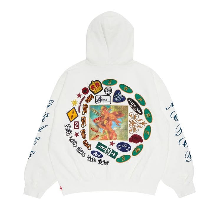 Supreme Patches Spiral Hoodie White