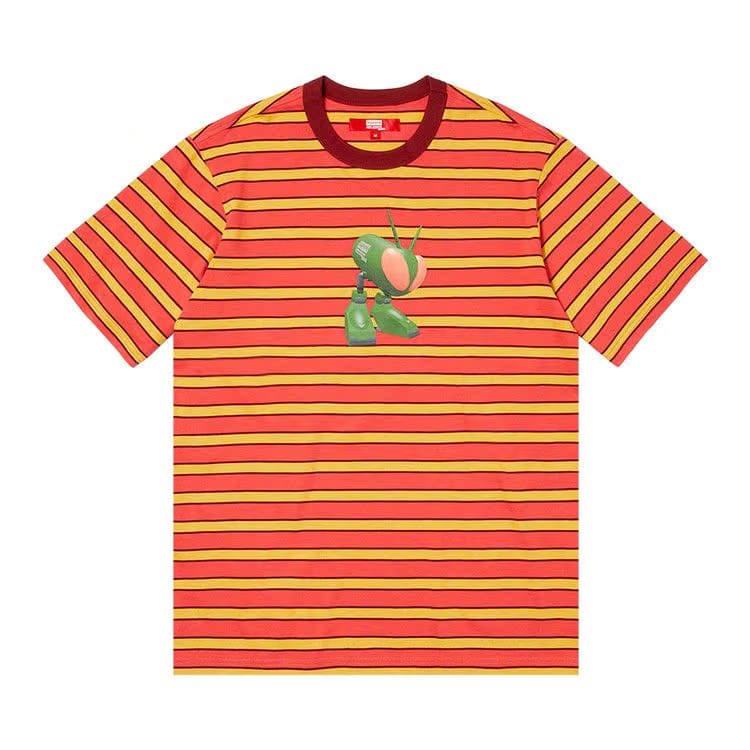 Supreme x Junya Watanabe x Comme des Garçons MAN Stripe Shorts-Sleeve Top Dark Red