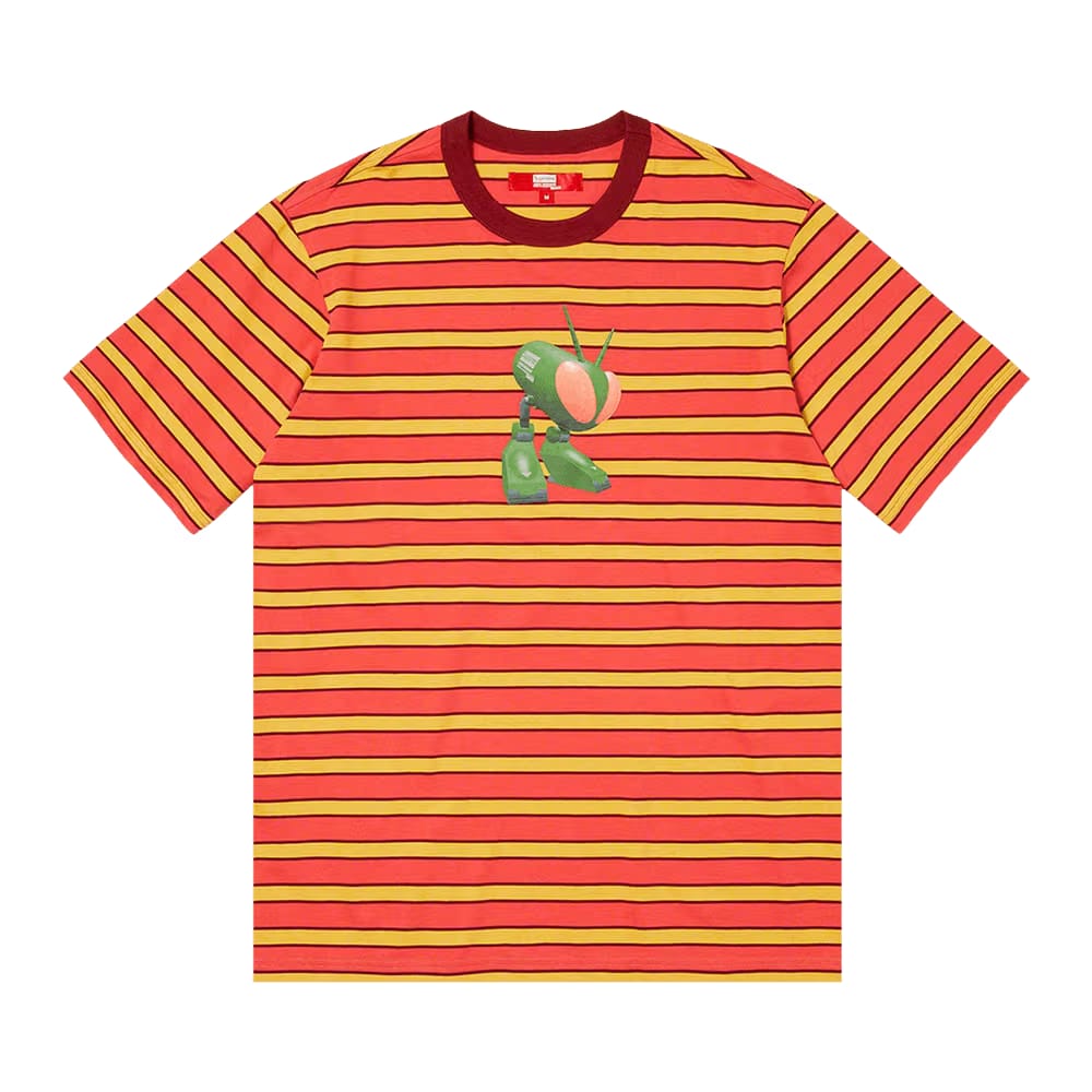 Supreme x Junya Watanabe x Comme des Garçons MAN Stripe Shorts-Sleeve Top Dark Red