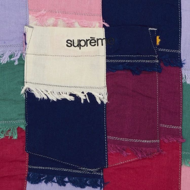 Supreme Patchwork Shorts-Sleeve Shirt Multicolor