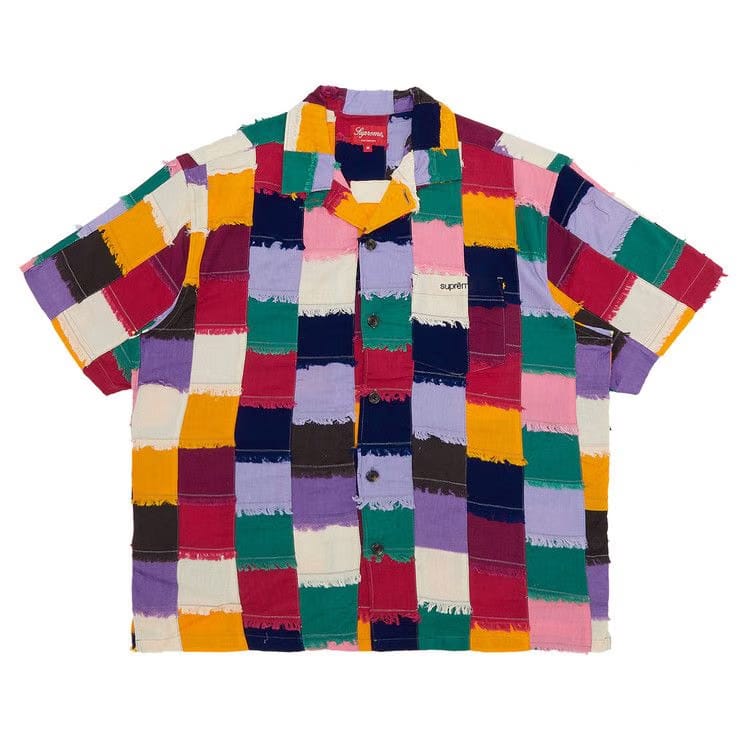 Supreme Patchwork Shorts-Sleeve Shirt Multicolor